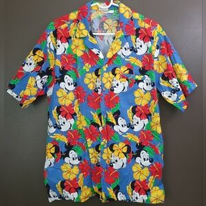 Vintage Disney Barefoot in Paradise Mickey Mouse Hawaiian Shirt